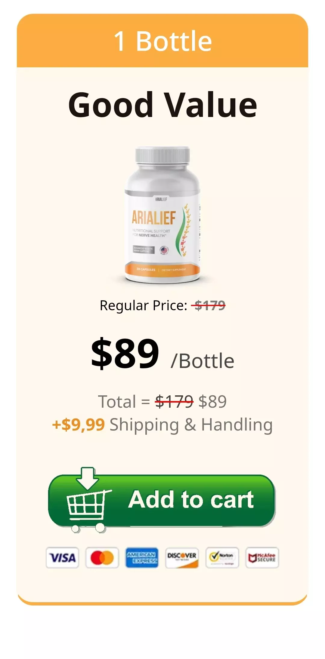 Arialief™ 1 bottle pricing